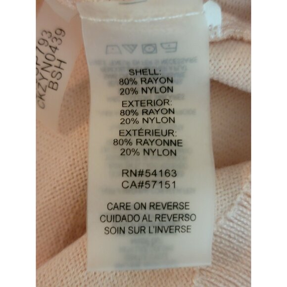 Calvin Klein Womens Pink Ruffle Sleeve Pullover Sweater M - Picture 6 of 7